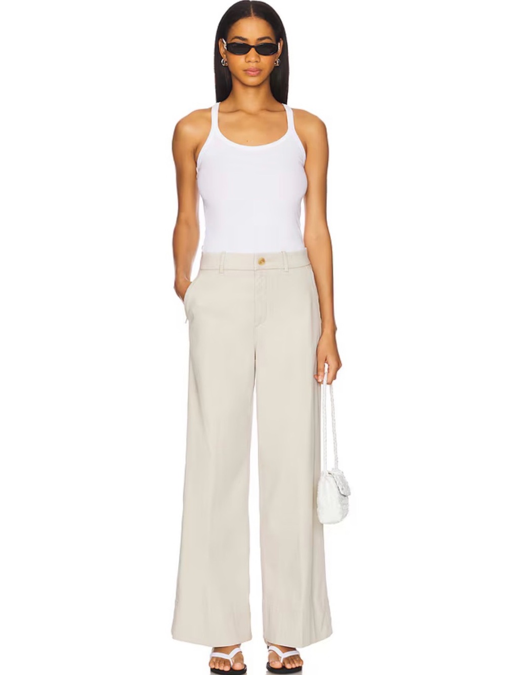 SPANX supersmooth stretch twill wide leg pant in bone - SP nwt